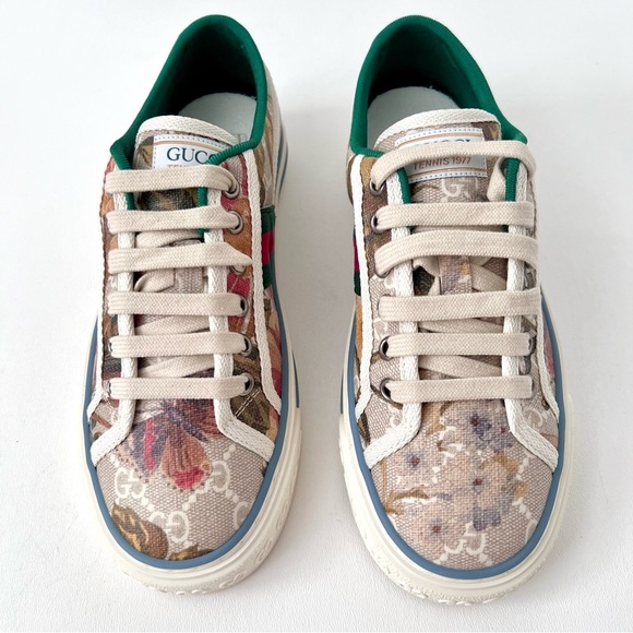 GUCCI | 1977 Tennis Floral Web Stripe GG Monogram Sneakers New US 6.5 EU 36.5 - Picture 3 of 11